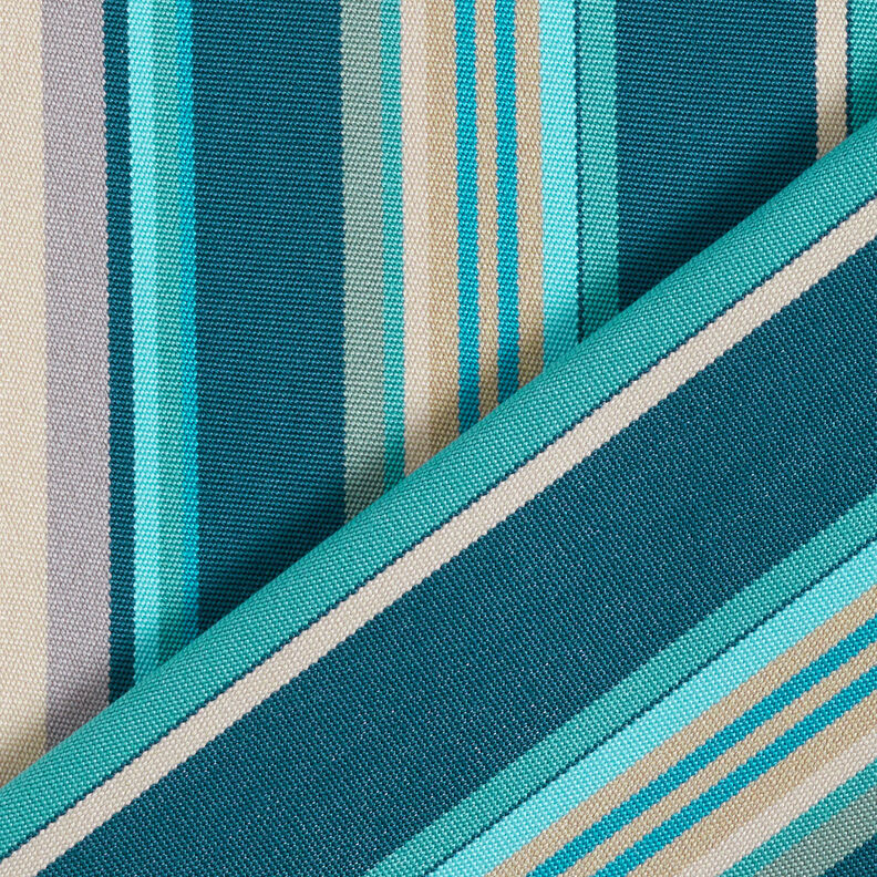 Extérieur Tissu pour chaise longue Rayures verticales 44 cm – amande/pétrole,  image number 3