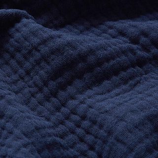 GOTS Tissu triple gaze de coton – bleu nuit, 