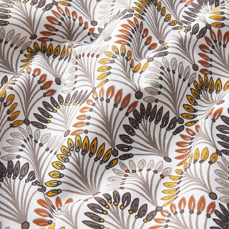 Tissu en coton Cretonne Éventail – taupe/ivoire,  image number 2