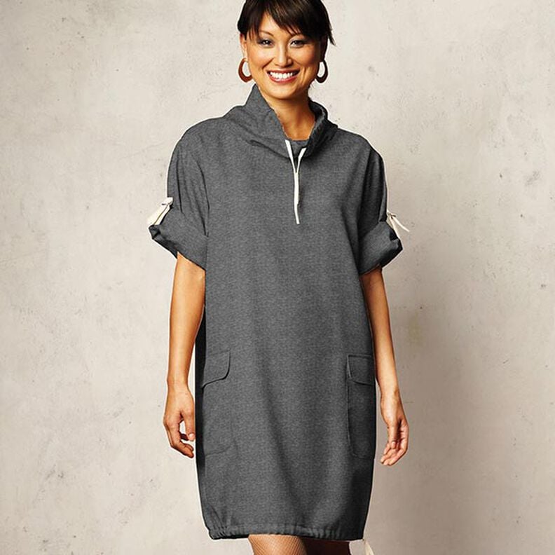 French Terry léger chiné – anthracite,  image number 4