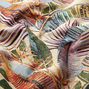 Tissu de décoration Gobelin Feuilles de palmier – beige clair/olive, 