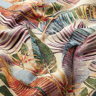 Tissu de décoration Gobelin Feuilles de palmier – beige clair/olive, 