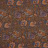 Tissu pour chemise Fleurs rétro et motif paisley – bleu nuit/caramel,  thumbnail number 1