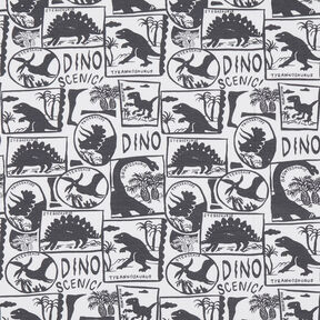 Jersey coton Patchs dinosaures | by Poppy blanc/anthracite, 