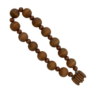 Embrasse magnétique en boules de bois [51cm] – marron foncé, 