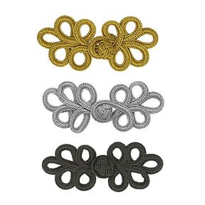 Fermeture passementerie [ 3 x 8 cm ] – or métallique, 