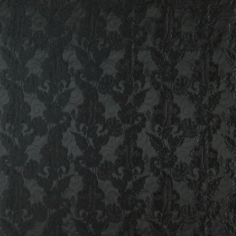 Jacquard d’habillement Brocart Fleurs – noir,  image number 1