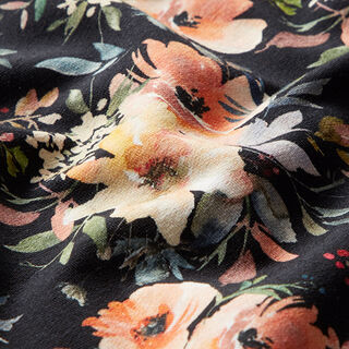 French Terry Fleurs aquarelles | by Poppy – noir, 