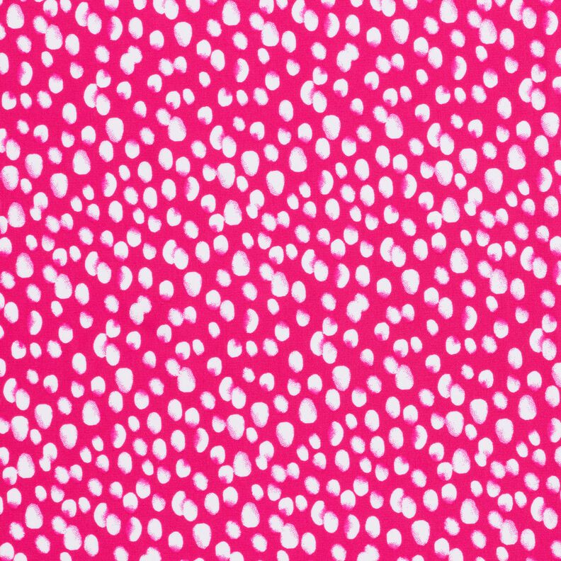 Tissu pour maillot de bain à petites taches – rose intense/blanc,  image number 1