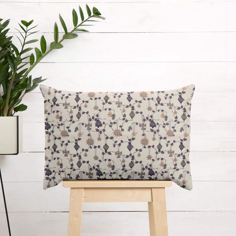 Tissu en coton Popeline Décorations d'arbre scandinaves – beige clair,  image number 6