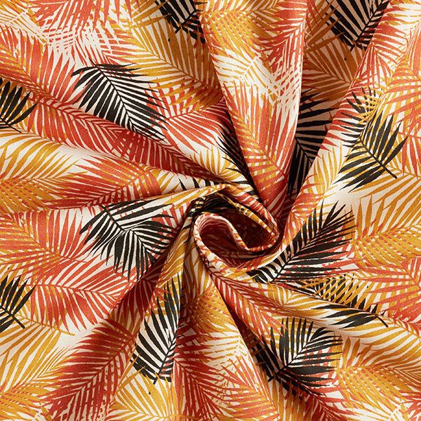 Tissu en coton Cretonne feuilles de palmier – beige clair/noir,  image number 4