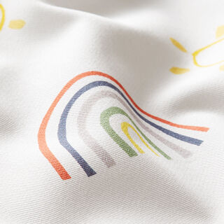 Tissu de décoration sergé coton arcs-en-ciel – blanc, 