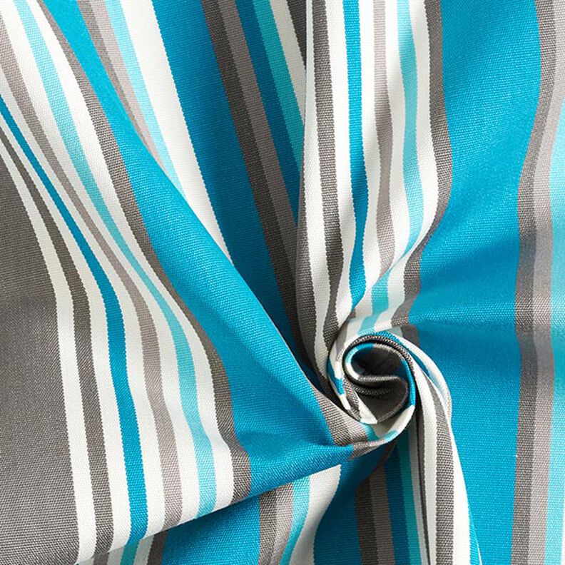 Toile pour store banne Rayures mixtes – gris/turquoise,  image number 4