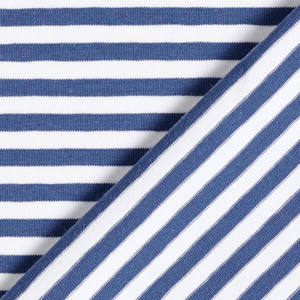 Jersey coton Rayures étroites – bleu jean/blanc,  image number 5