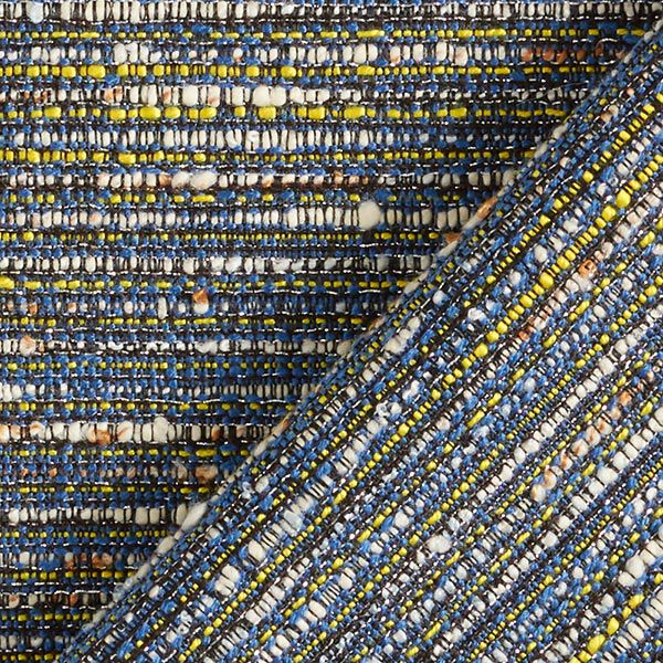 Tissu polyester aspect bouclé avec lurex – noir/jaune, image number 4