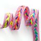 Ruban décoratif avec motif chevrons [ 20 mm ] – rose/jaune fluo,  thumbnail number 1