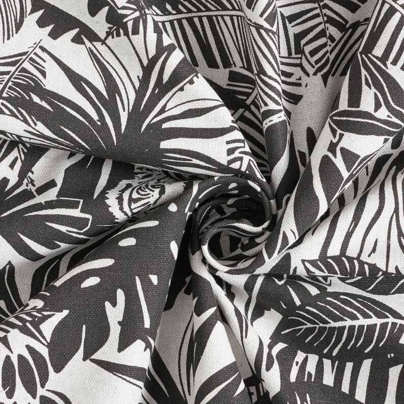 Tissu de décoration Semi-panama Jungle – nature/noir, image number 3