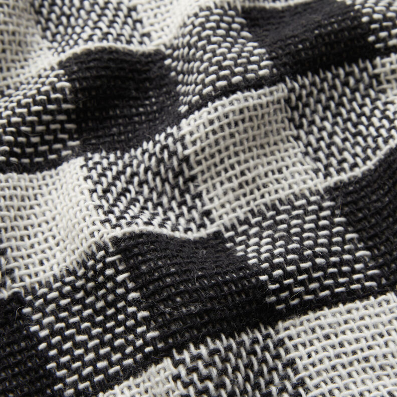 Tissu pour manteau à double carreaux – noir/blanc, image number 2