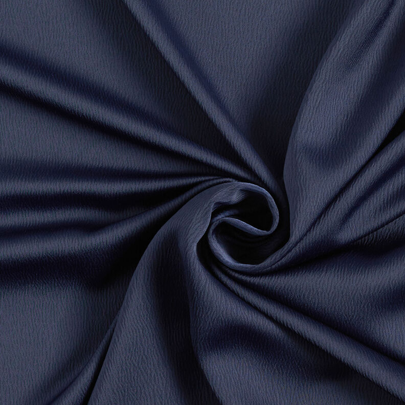 Crêpe de satin Uni – bleu marine,  image number 1