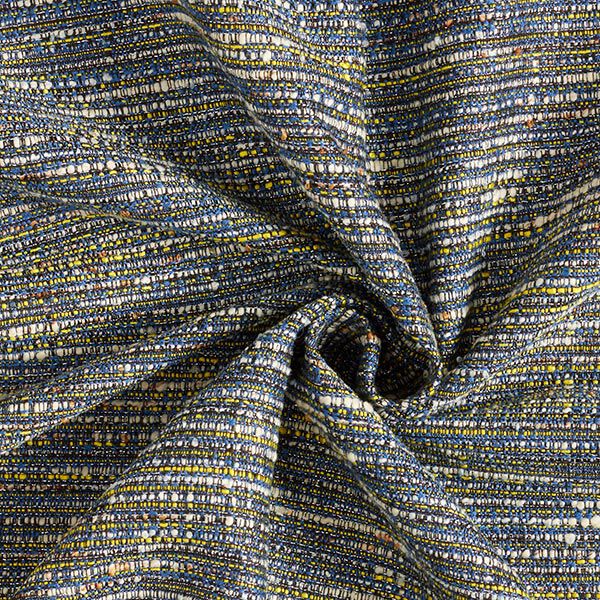 Tissu polyester aspect bouclé avec lurex – noir/jaune, image number 3