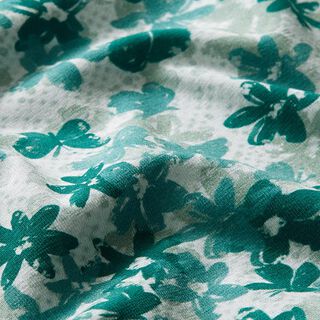 Jersey coton GOTS Papillons & Fleurs | Tula – vert pastel, 