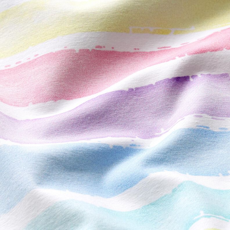 Jersey coton Rayures au pastel | Glitzerpüppi – blanc,  image number 1