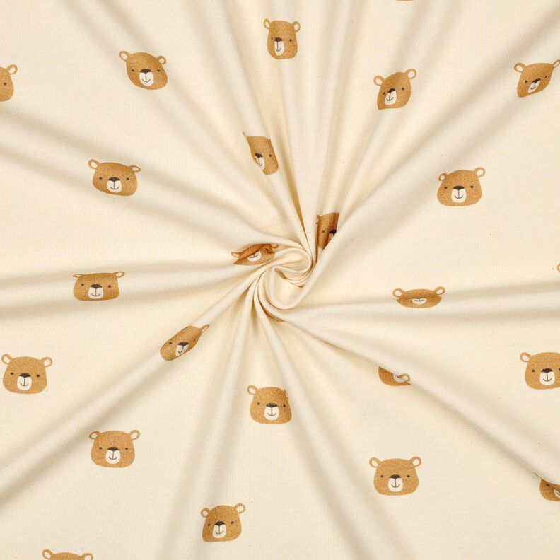 GOTS Jersey coton Ourson | Poppy Fabrics – écru/marron clair, image number 3