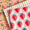 Coton enduit Carreaux avec fraises – rosé/rouge,  thumbnail number 9
