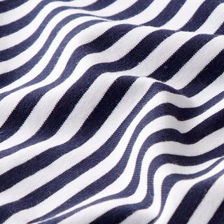 Jersey coton Rayures étroites – bleu marine/blanc, 