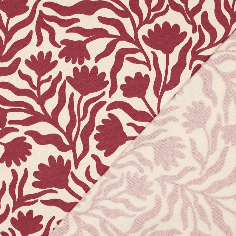 Sweatshirt gratté écru (non blanchi) Fleurs | Poppy Fabrics – crème/baies,  image number 4