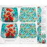 Sacs Panel Canvas Coquelicots colorés – bleu noir/rouge feu,  thumbnail number 1