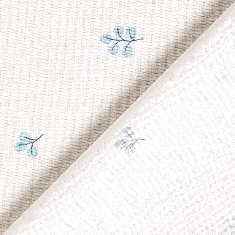 Popeline coton Branches et feuilles de tilleul – blanc/eucalyptus, image number 4