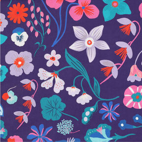Popeline coton Meadow Flower Impression numérique | Nerida Hansen – prune/bleu aqua, 
