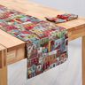 Tissu de décoration Gobelin Petite ville colorée – carmin/bleu,  thumbnail number 6