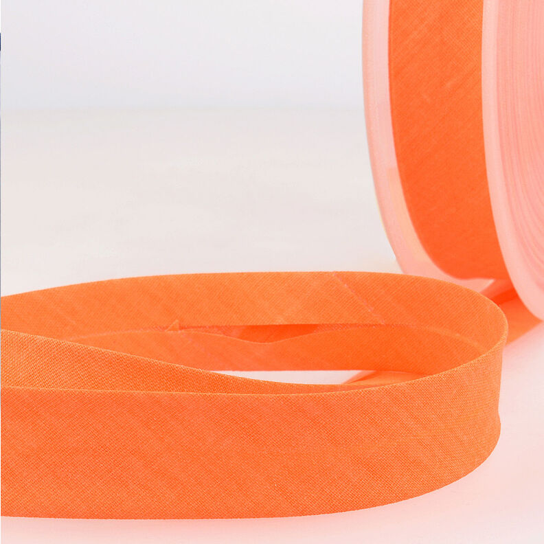 Biais Polycotton [20 mm] – orange néon,  image number 1