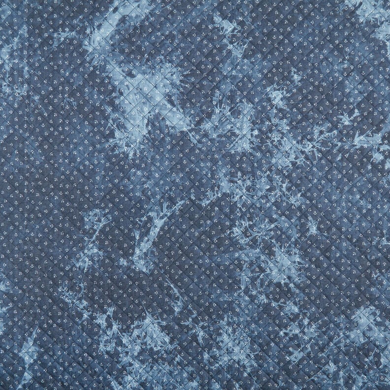 Tissu chambray matelassé Ancre en batik – bleu jean,  image number 1