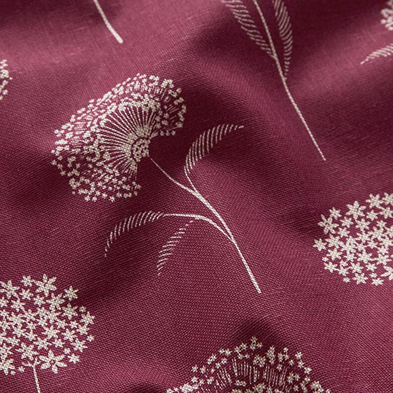 Tissu de décoration Semi-panama pissenlit – nature/bordeaux,  image number 2