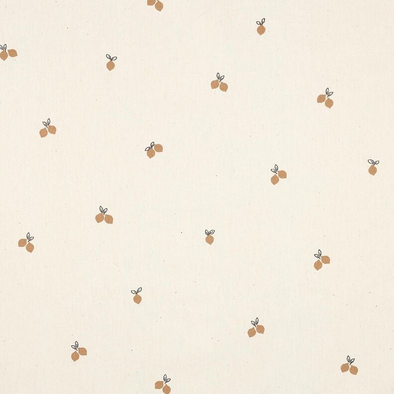 GOTS Popeline coton petits citrons | Poppy Fabrics – nature/brun faon,  image number 1