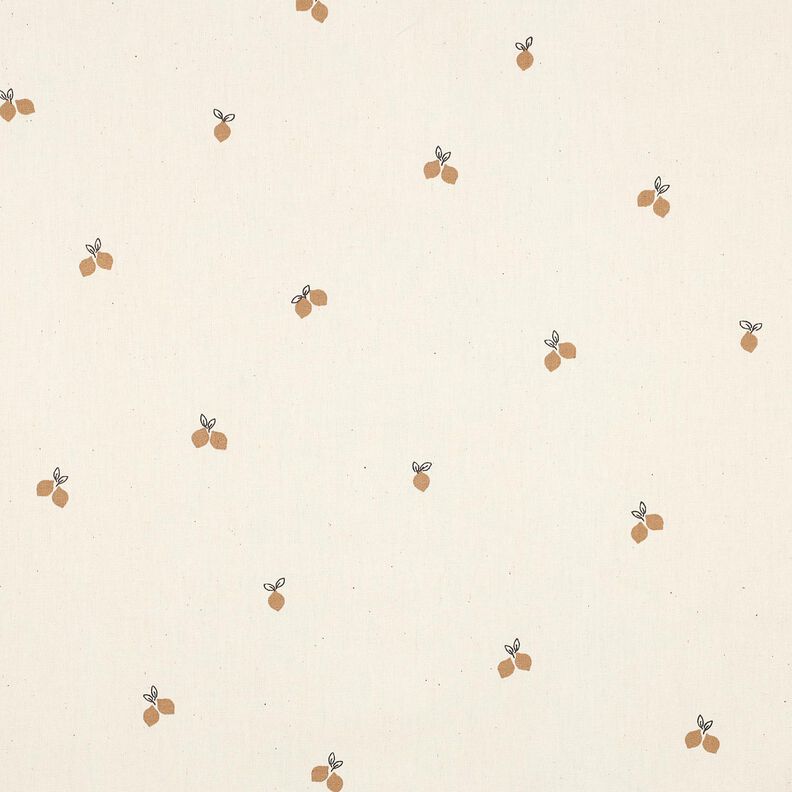 GOTS Popeline coton petits citrons | Poppy Fabrics – nature/brun faon, image number 1