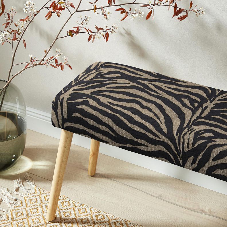 Tissu de revêtement Jacquard Zèbre – kaki/noir,  image number 8