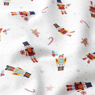 Tissu en coton Popeline Petits casse-noix – blanc, 
