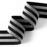 Ruban élastique à rayures [40 mm] – noir/argent,  thumbnail number 2