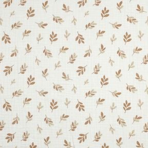 Tissu double gaze de coton Branches | Poppy Fabrics – ivoire/mocca, 