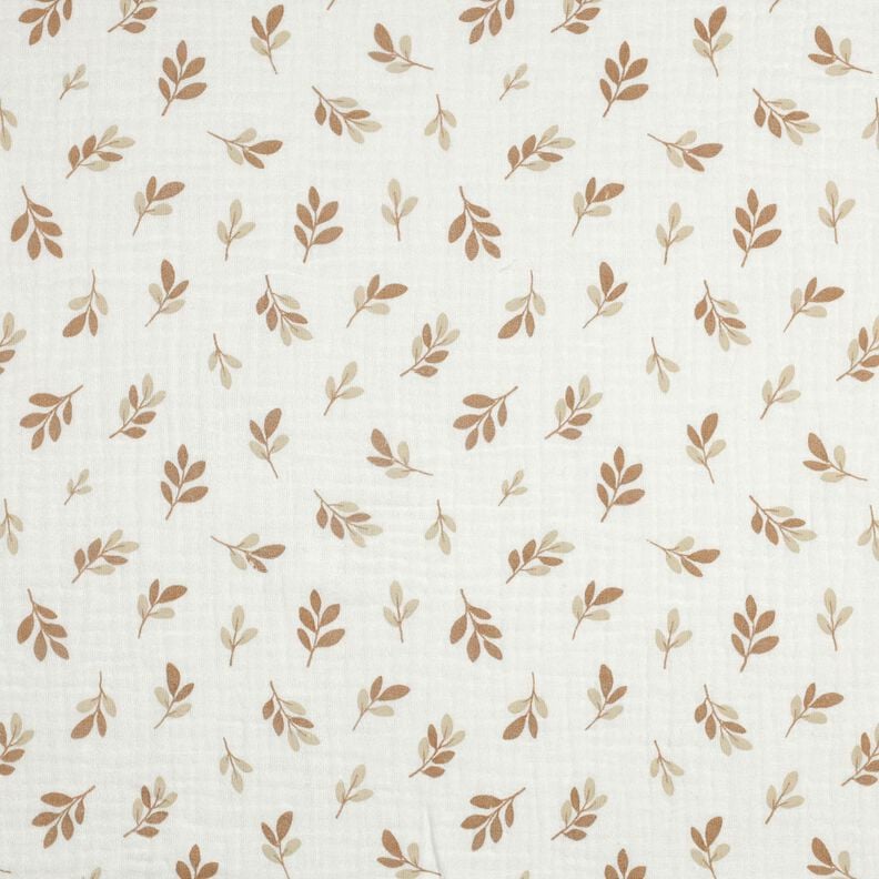 Tissu double gaze de coton Branches | Poppy Fabrics – ivoire/mocca,  image number 1