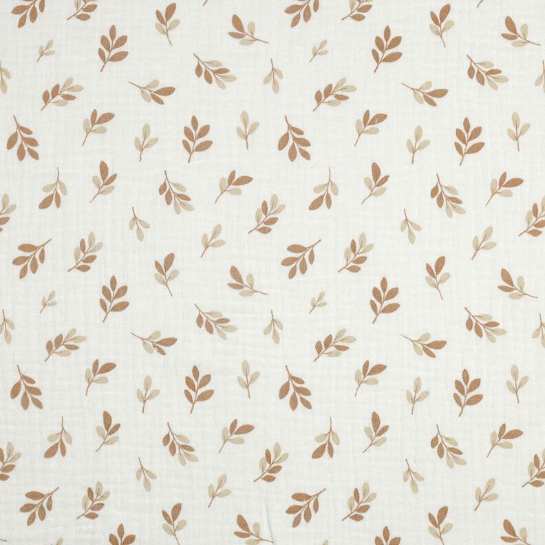 Tissu double gaze de coton Branches | Poppy Fabrics – ivoire/mocca, image number 1