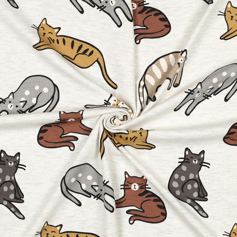 Jersey coton Chats | Poppy Fabrics – nature/marron, image number 3