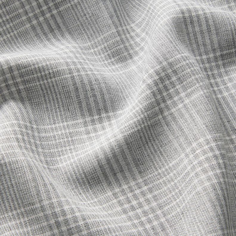 Tissu de coton léger à carreaux – gris clair/blanc, image number 2