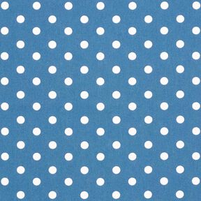Popeline coton Grands pois – bleu jean/blanc, 