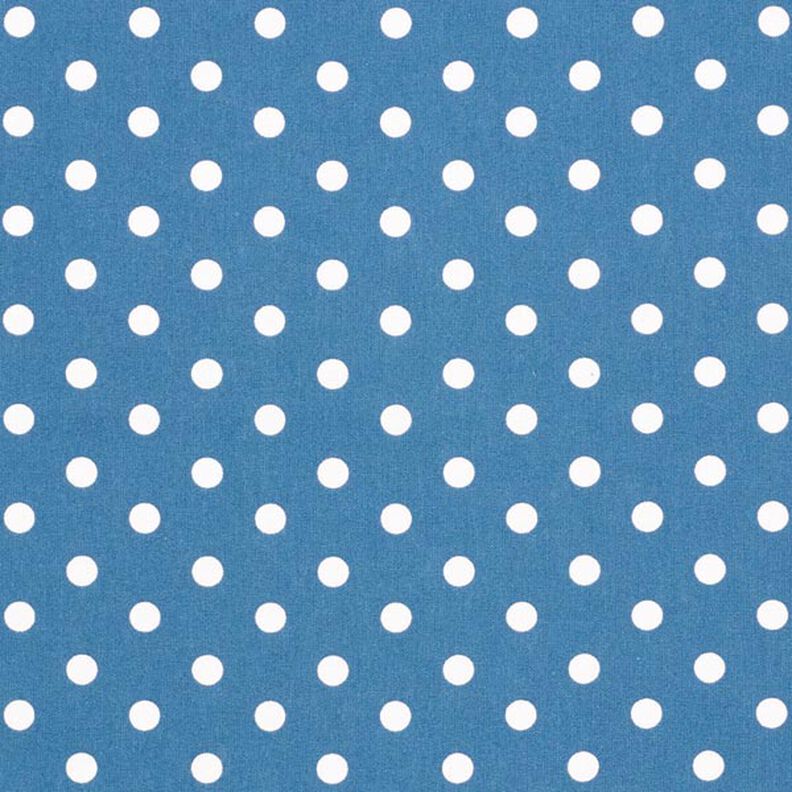 Popeline coton Grands pois – bleu jean/blanc,  image number 1