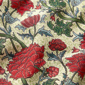 Tissu de décoration Gobelin Pivoines artistiques – beige clair/carmin, 